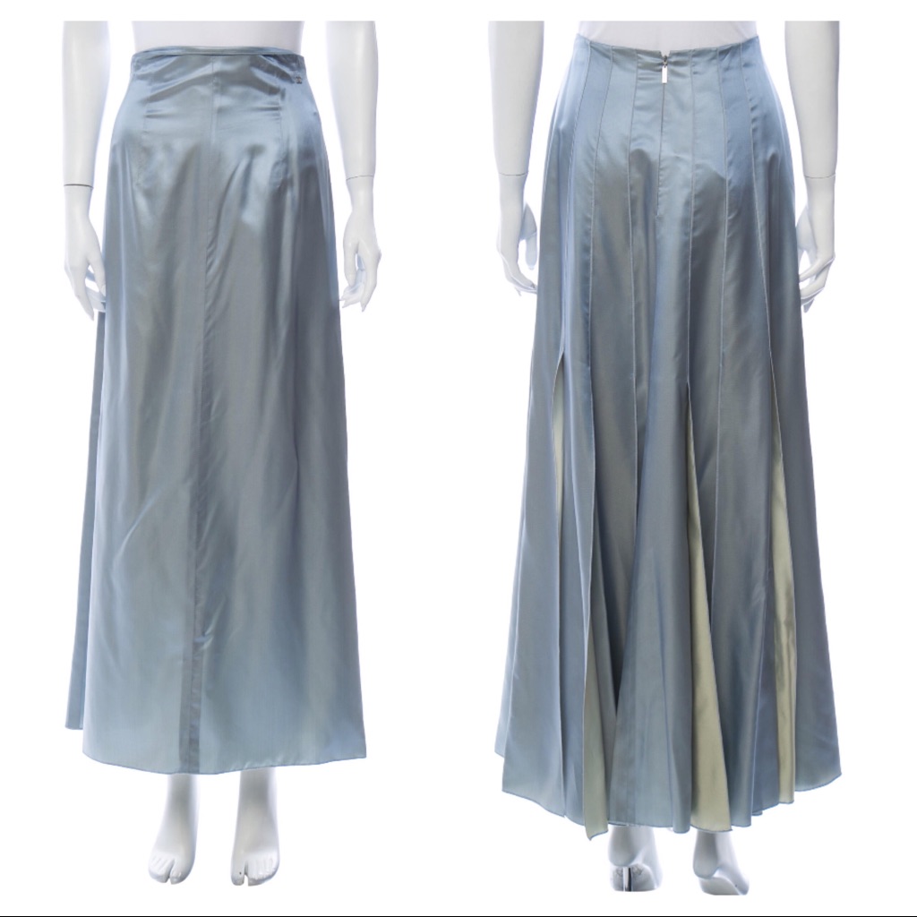 Chanel Cruise 2000 Silk Flowy Maxi Skirt